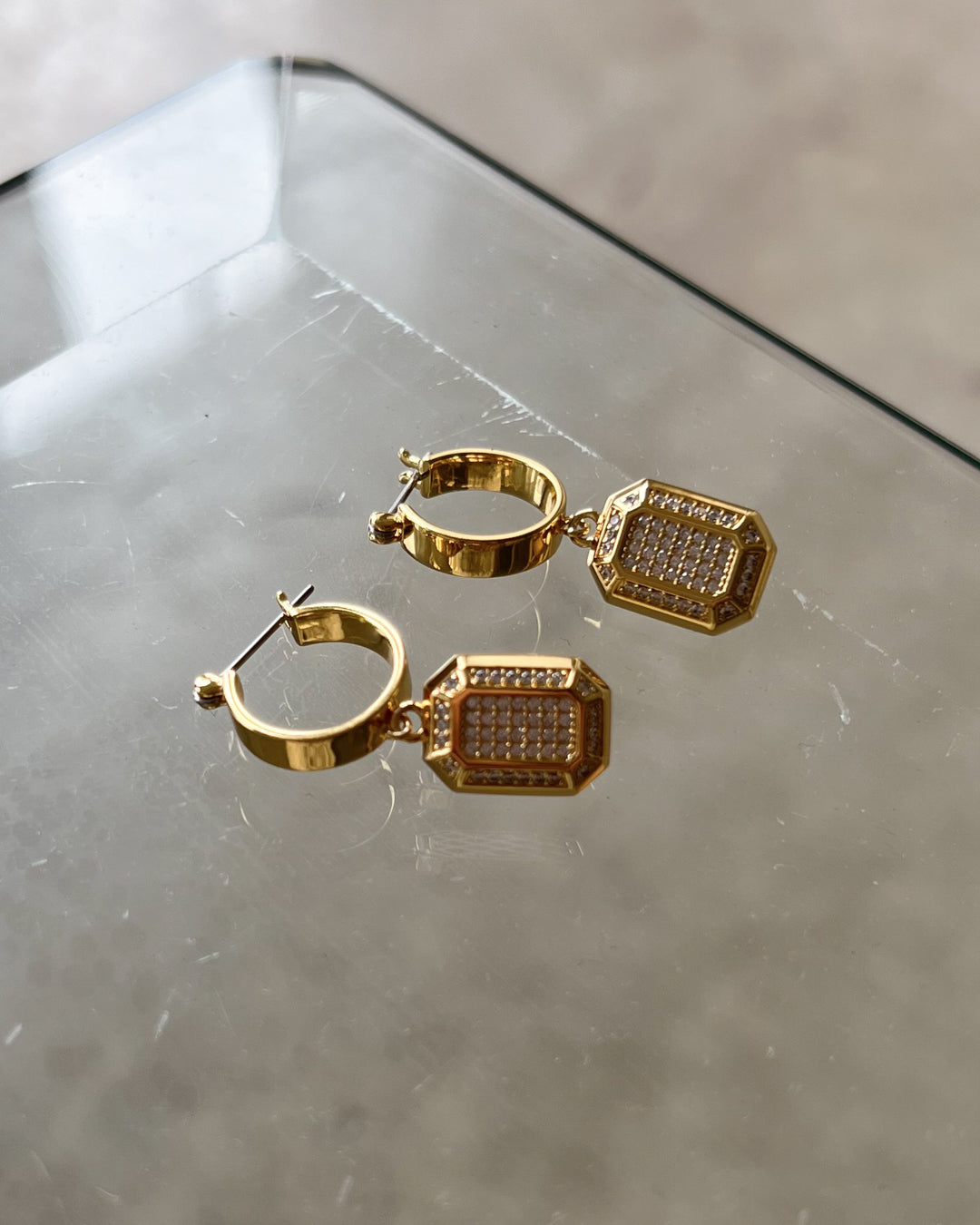Luv Aj - Faceted Diamond Statement Hoops - Gold -