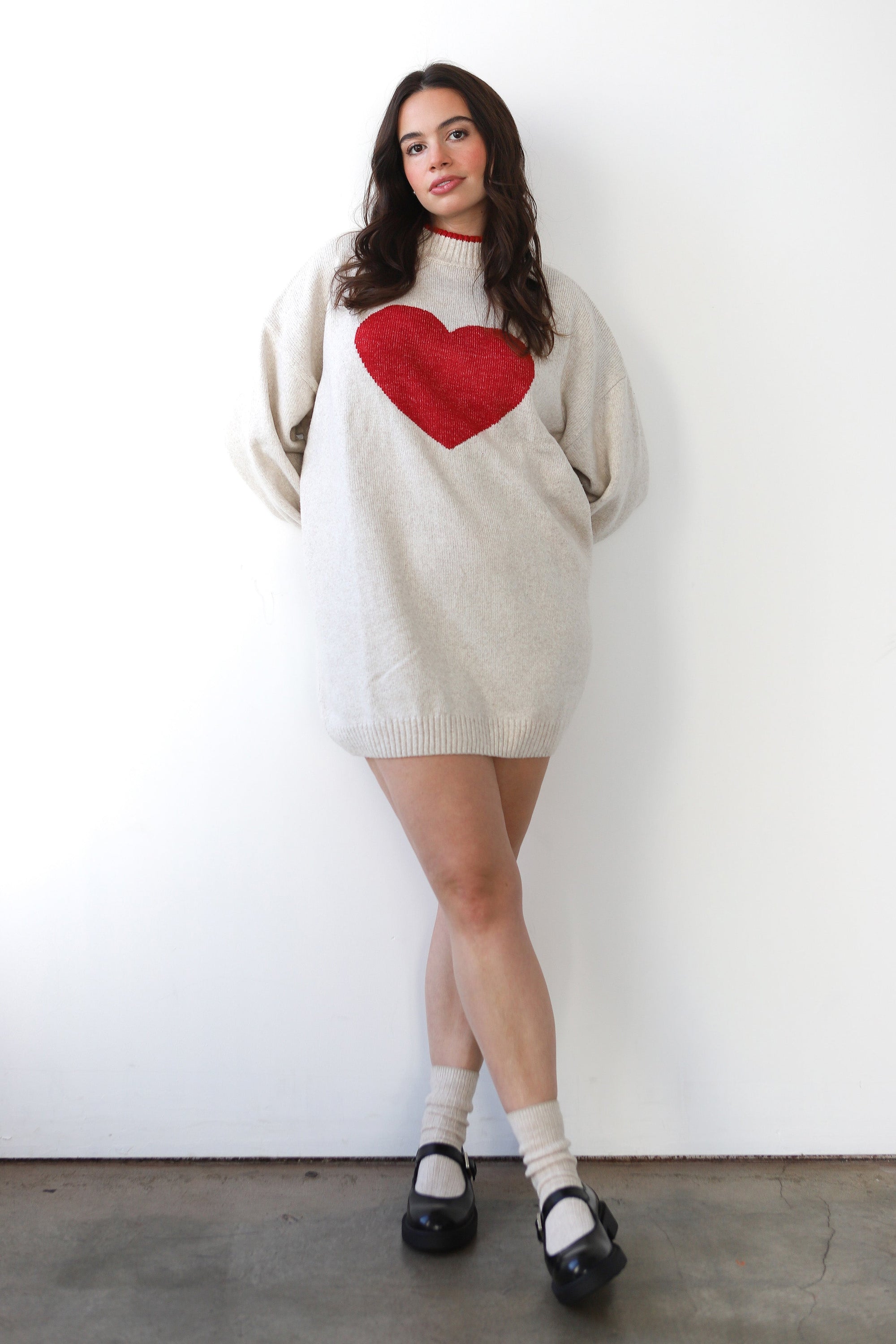 Callahan Knitwear - Bellamy Mini Dress - Red Hearts -
