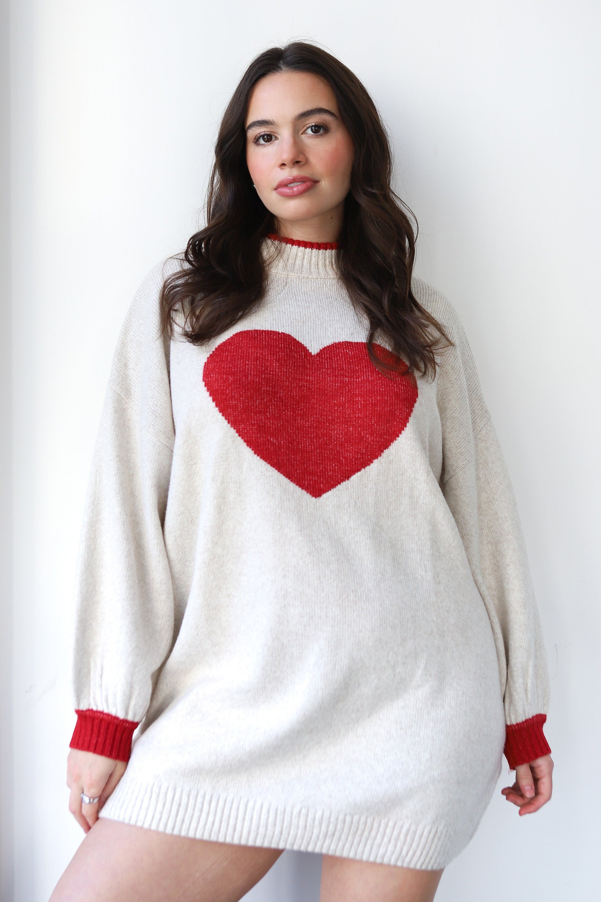 Callahan Knitwear - Bellamy Mini Dress - Red Hearts -