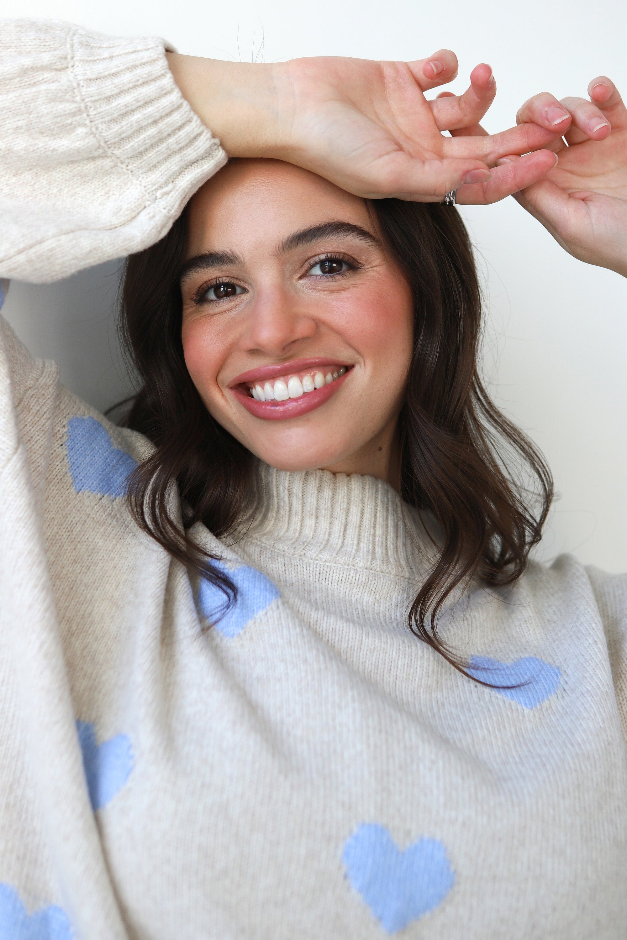 Callahan Knitwear - Bellamy Mini Dress - Sky Hearts -