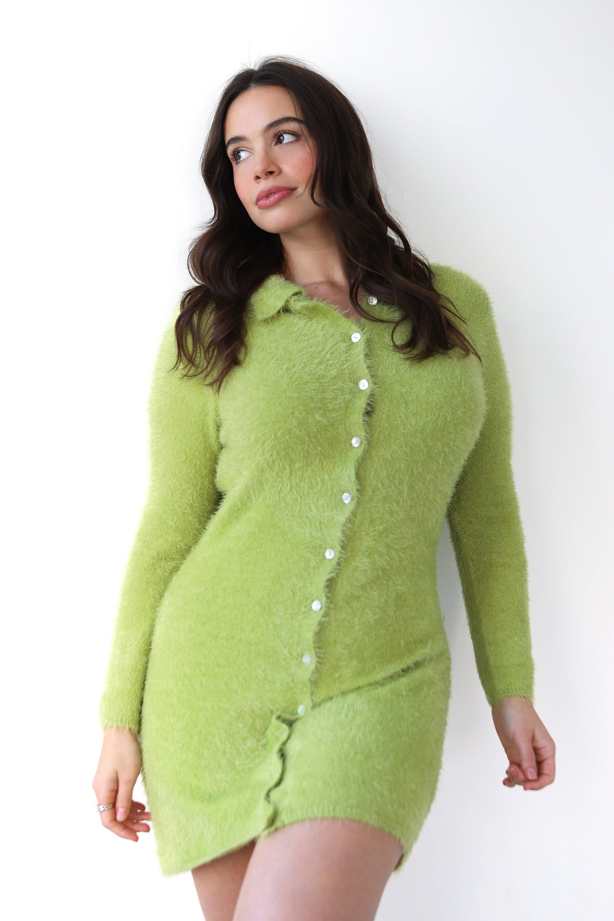 Offe Callahan Knitwear - Mini Dresses - Wren Lash Mini Dress - Lime – offe ...