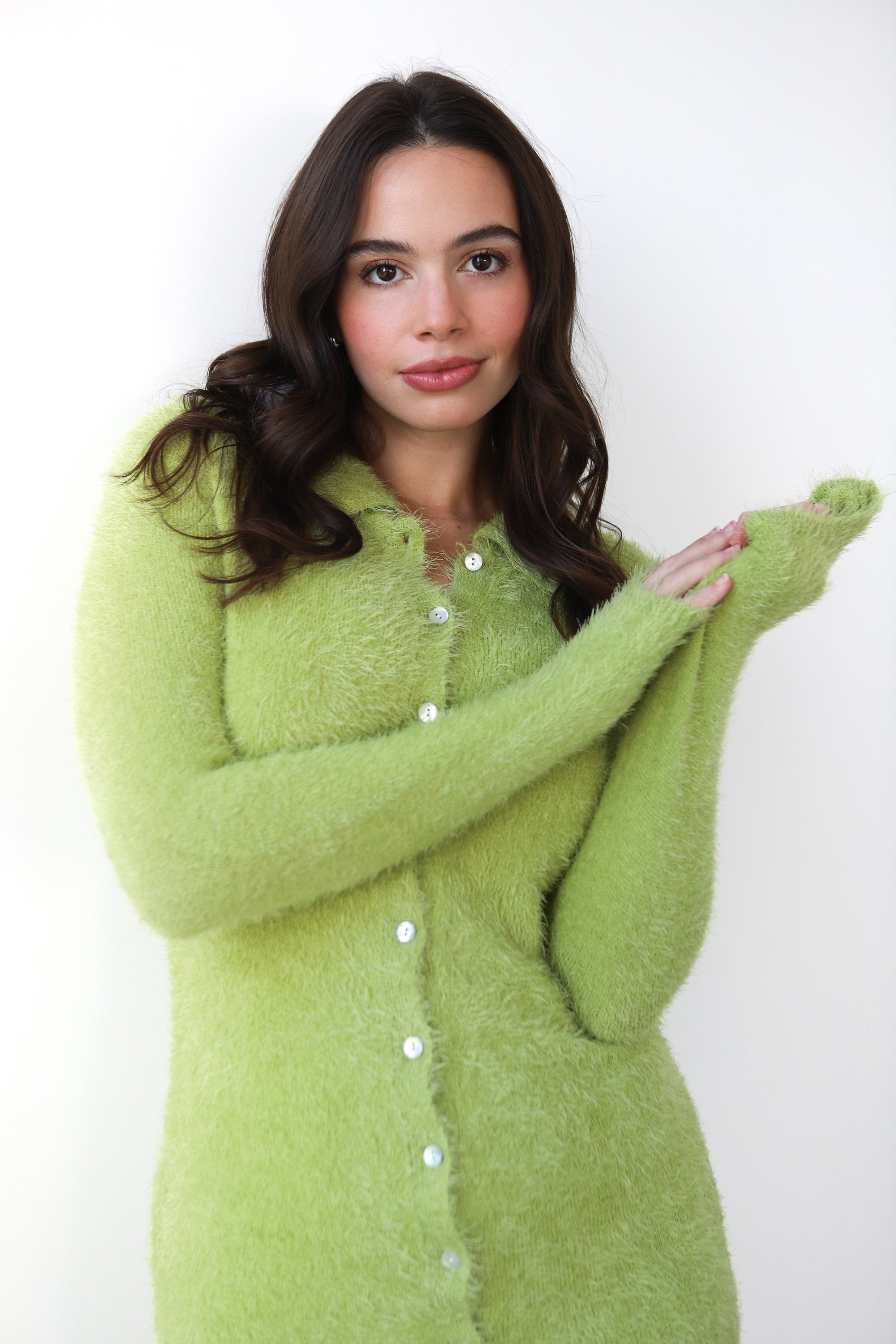 Callahan Knitwear - Wren Lash Mini Dress - Lime -