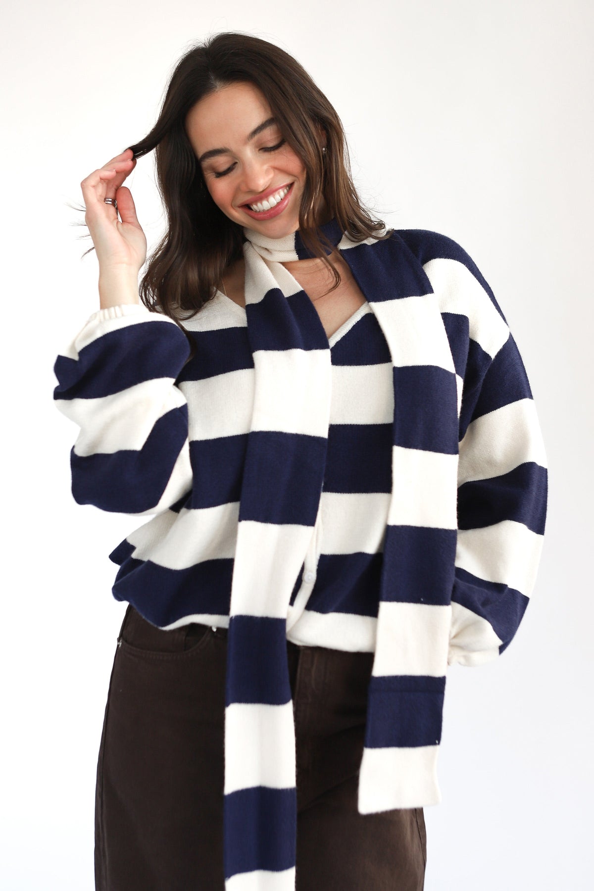 Callahan Knitwear - Gemma Cardigan w/ Scarf -