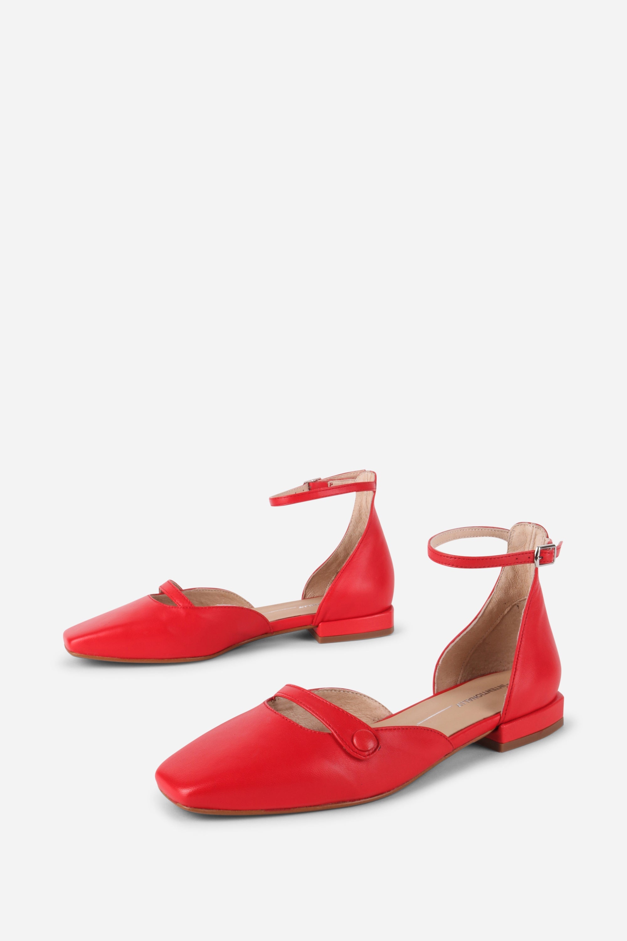 Intentionally Blank - Iris Leather Mary Jane Flat - CHERRY LEATHER