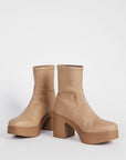 Intentionally Blank - Marlowe Vegan Platform Boot - TAUPE VEGAN BELUGA LEATHER