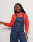 Madelyn Zip Front Overalls - Indigo