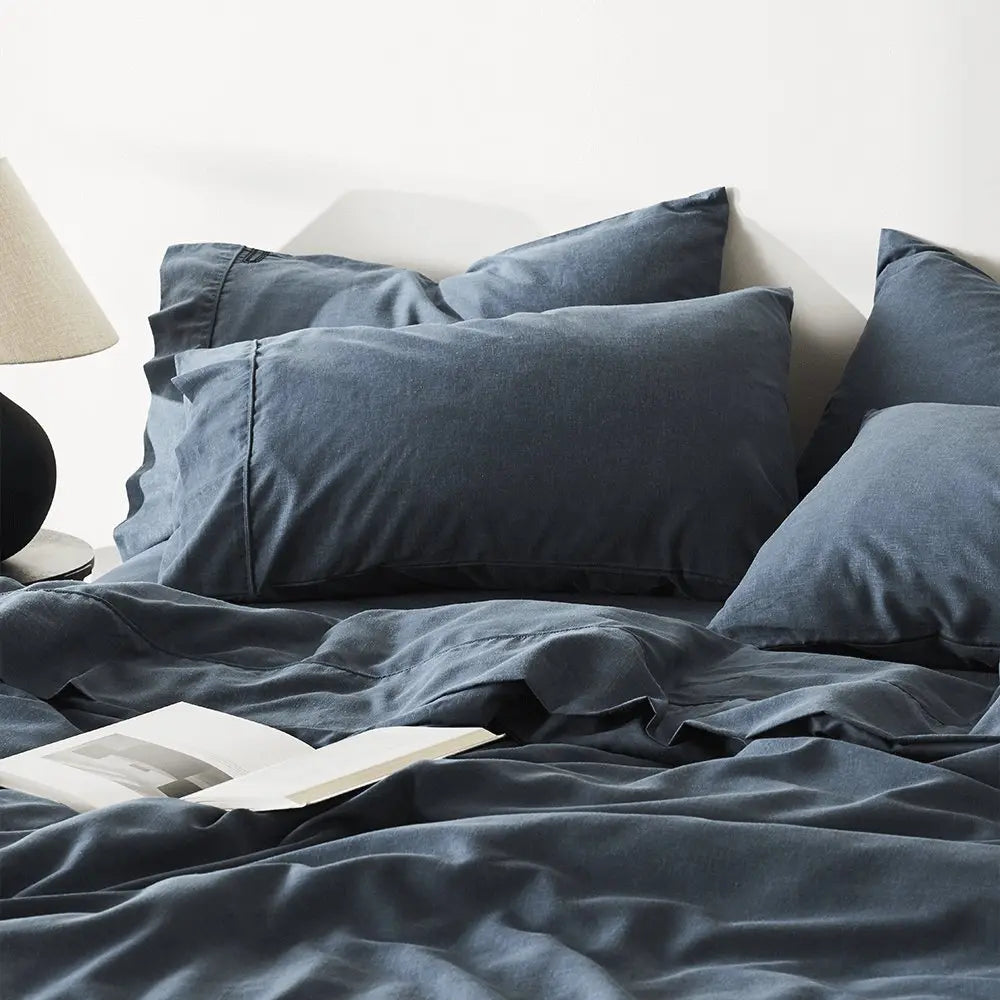 ettitude - Linen+ Bamboo Pillowcase Set - Ink