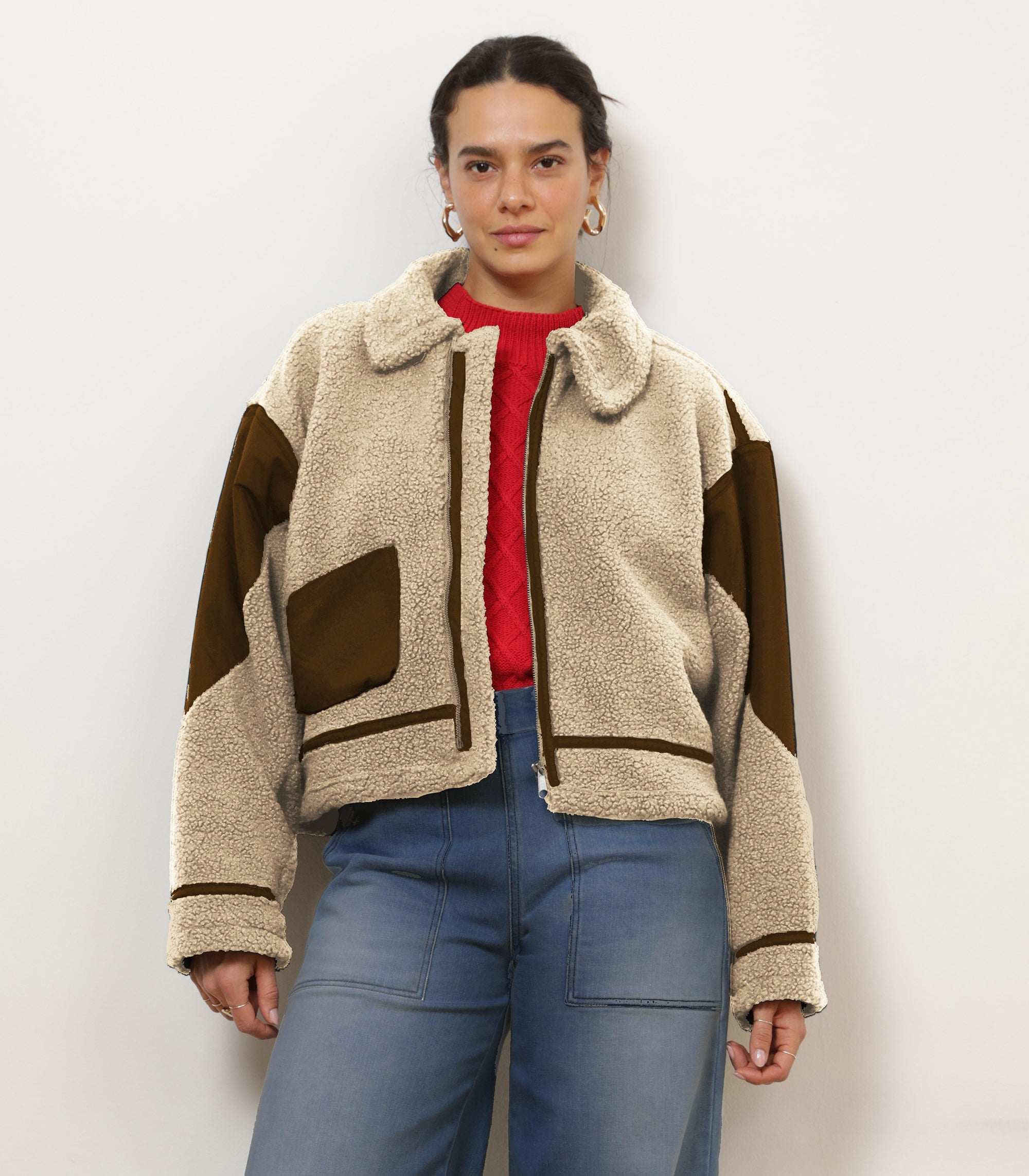 Loup - Vanessa Shearling Bomber Jacket - Ivory -