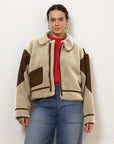 Vanessa Shearling Bomber Jacket - Ivory
