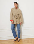 Valentina Sherpa Wrap Coat - Ivory