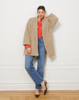 Valentina Sherpa Wrap Coat - Ivory