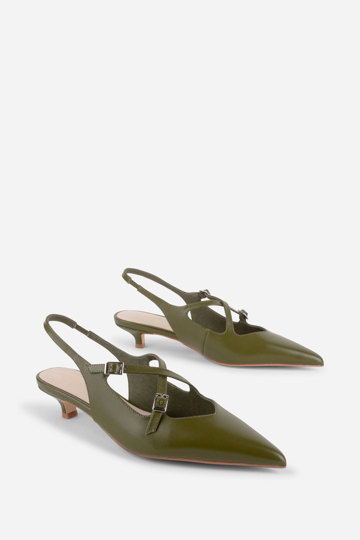 Intentionally Blank - Jax Slingback Kitten Heel - HUNTER LEATHER