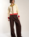 Callahan Knitwear - Joey Cardi - Creme Colorblock -