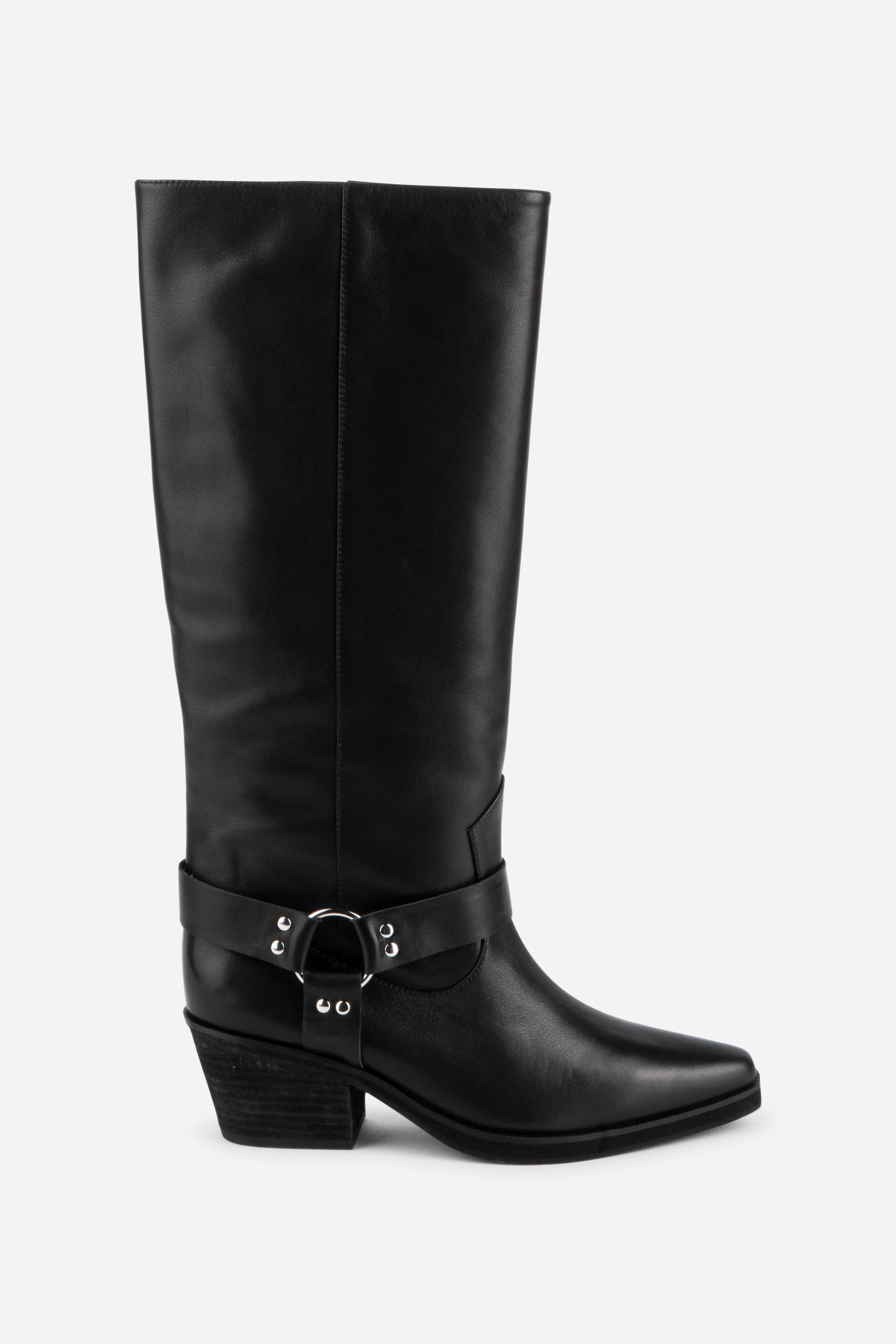 Intentionally Blank - Josephine Knee High Biker Boot -