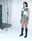 Loti - Juana Mini Skirt - Grey Patchwork -