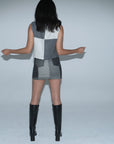 Loti - Juana Mini Skirt - Grey Patchwork -