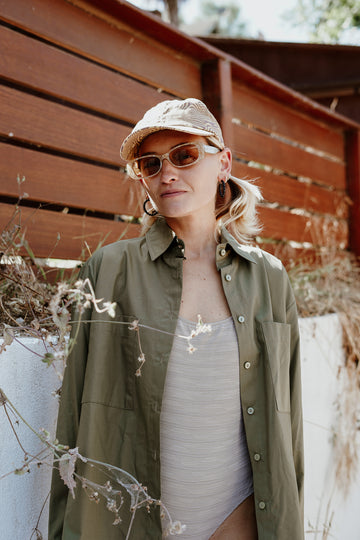 Oversized Button Up - Army Green - offe market