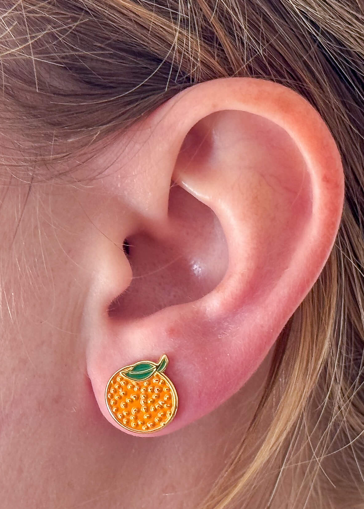 Jenny Lemons - Orange Enamel Earrings -