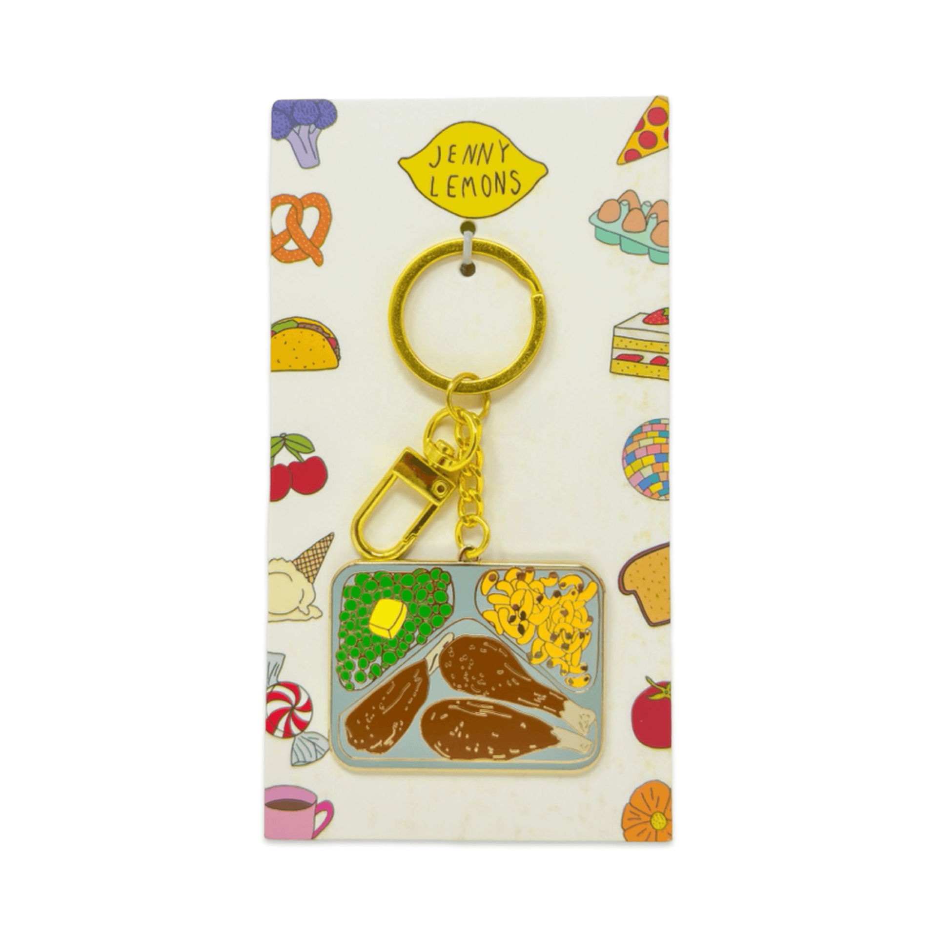 Jenny Lemons - TV Dinner Enamel Bag Charm & Keychain -