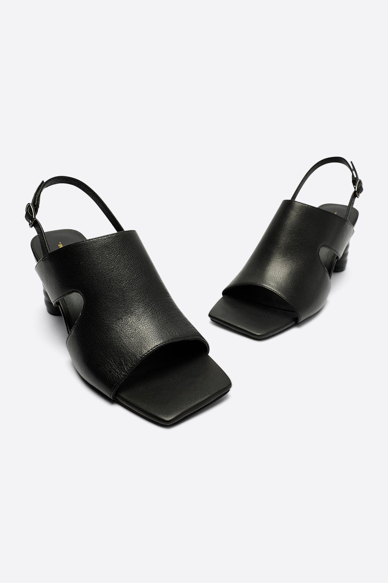 Intentionally Blank - Kang Heel - BLACK LEATHER