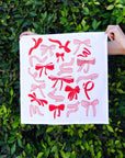 Julie Peach - Bows on White Tea Towel -