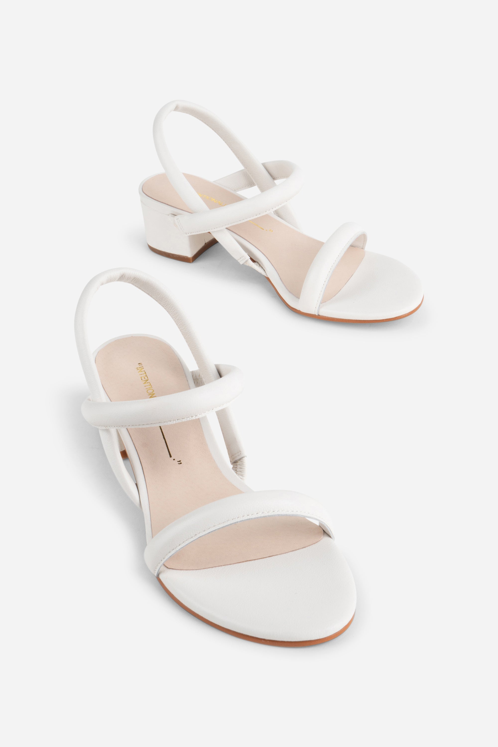 Intentionally Blank - Kimi Leather Heel - WHITE LEATHER