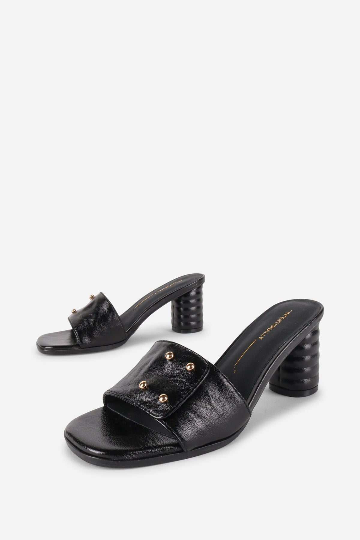 Intentionally Blank - Kizmit Mule Heel - BLACK KID LEATHER