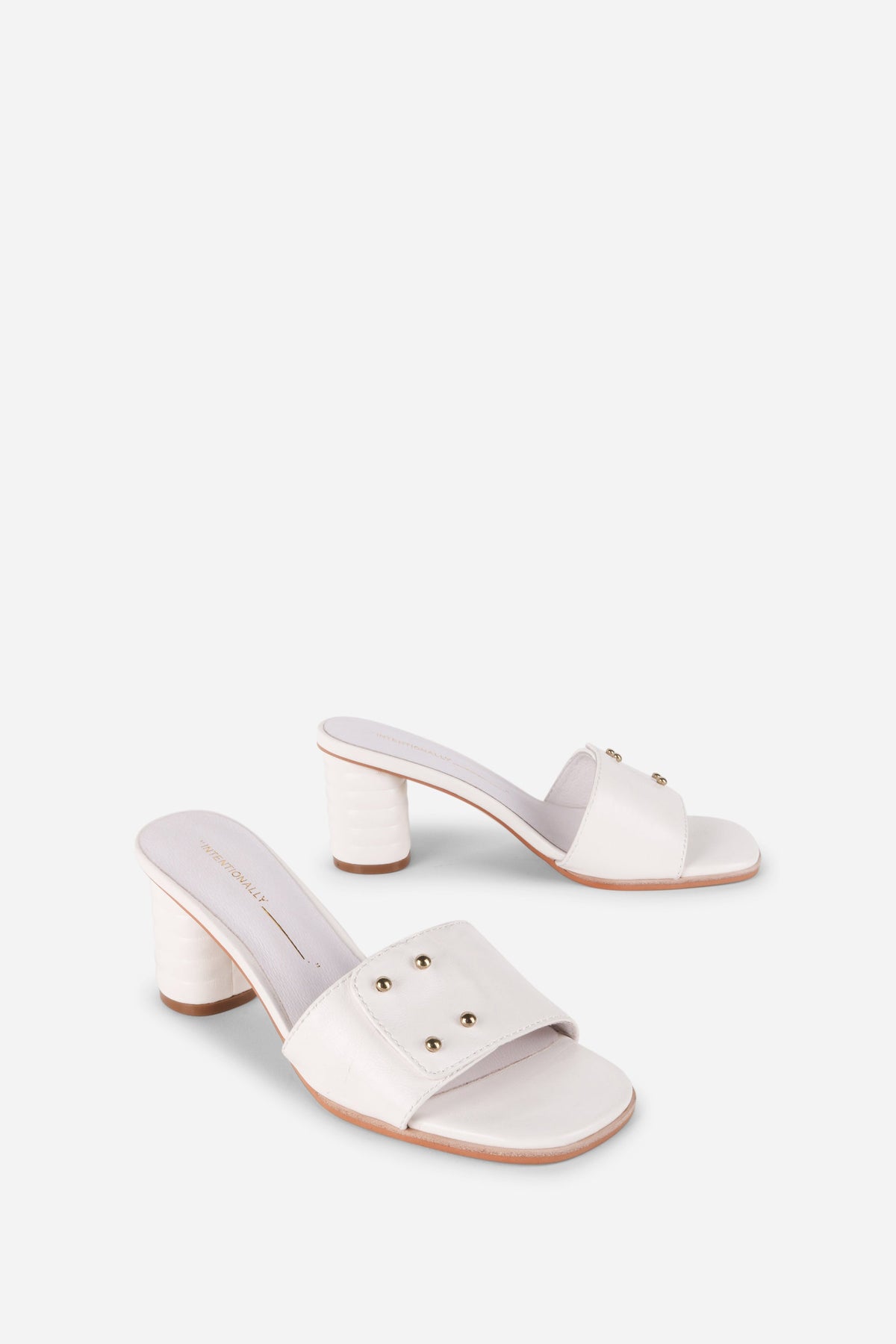 Intentionally Blank - Kizmit Mule Heel - WHITE KID LEATHER