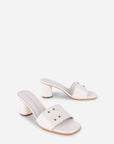 Intentionally Blank - Kizmit Mule Heel - WHITE KID LEATHER