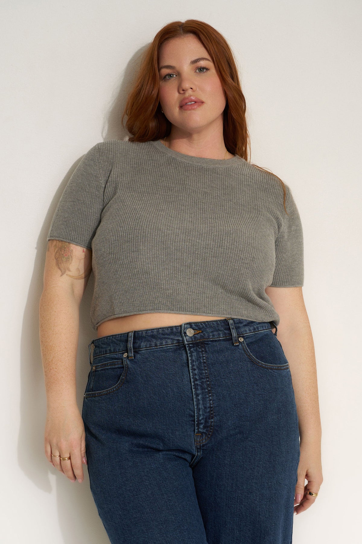 Callahan Knitwear - The Knit Tee - Heather Grey -