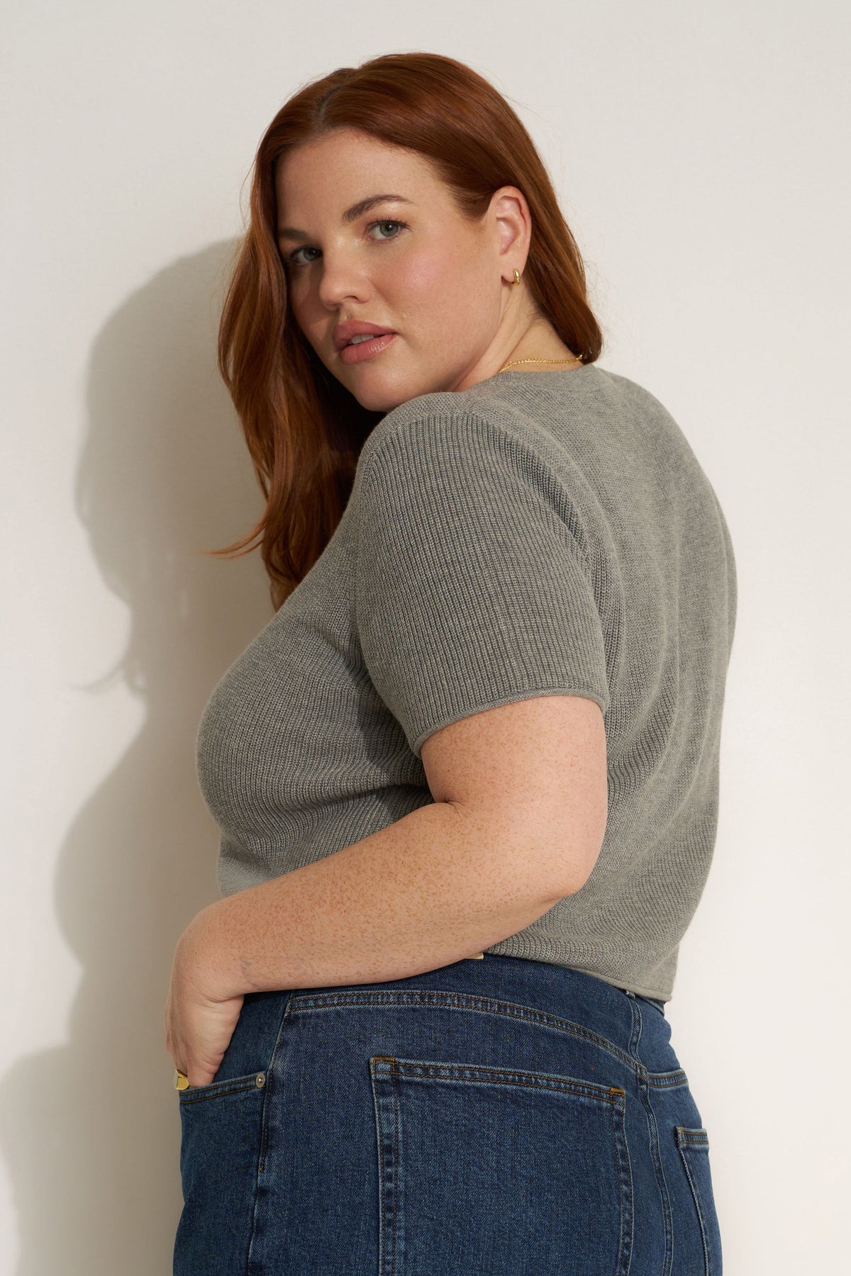 Callahan Knitwear - The Knit Tee - Heather Grey -