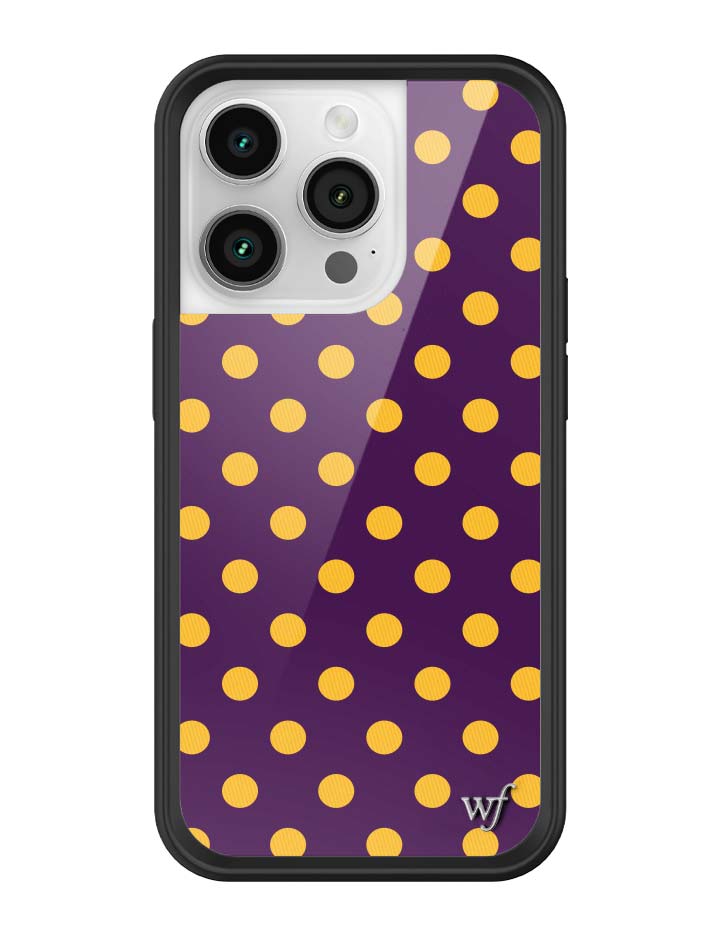 Wildflower iPhone case 14 Pro Polka Dot | Purple and Yellow Cute