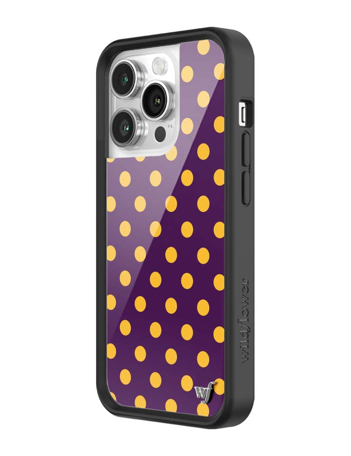 Wildflower iPhone case 14 Pro Polka Dot | Purple and Yellow Cute