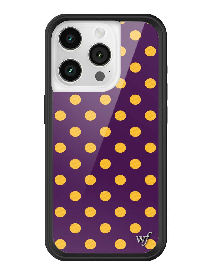 Wildflower iPhone case 15 Pro Polka Dot | Purple and Yellow Cute