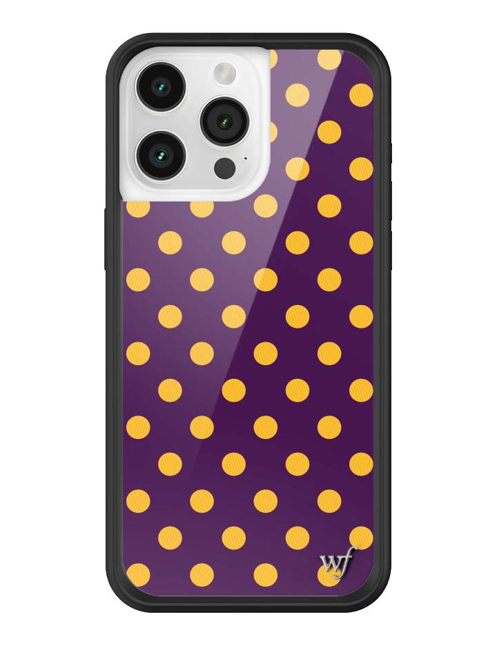 Wildflower iPhone case 15 Pro Max Polka Dot | Purple and Yellow Cute