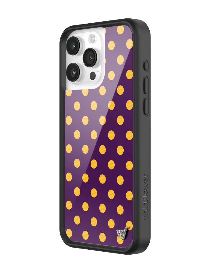 Wildflower iPhone case 15 Pro Max Polka Dot | Purple and Yellow Cute