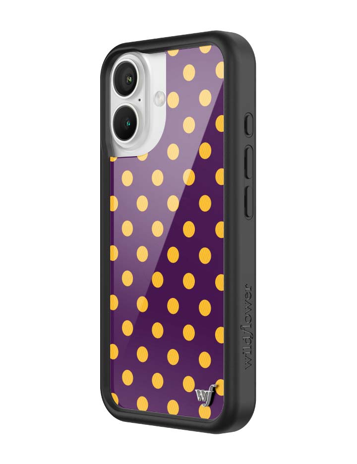 Wildflower iPhone case 16 Polka Dot | Purple and Yellow Cute