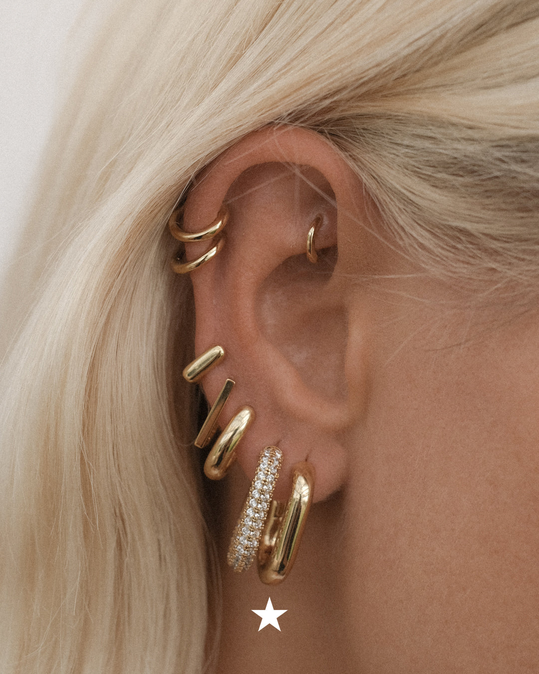 Luv Aj - XL Chain Link Hoops- Gold -