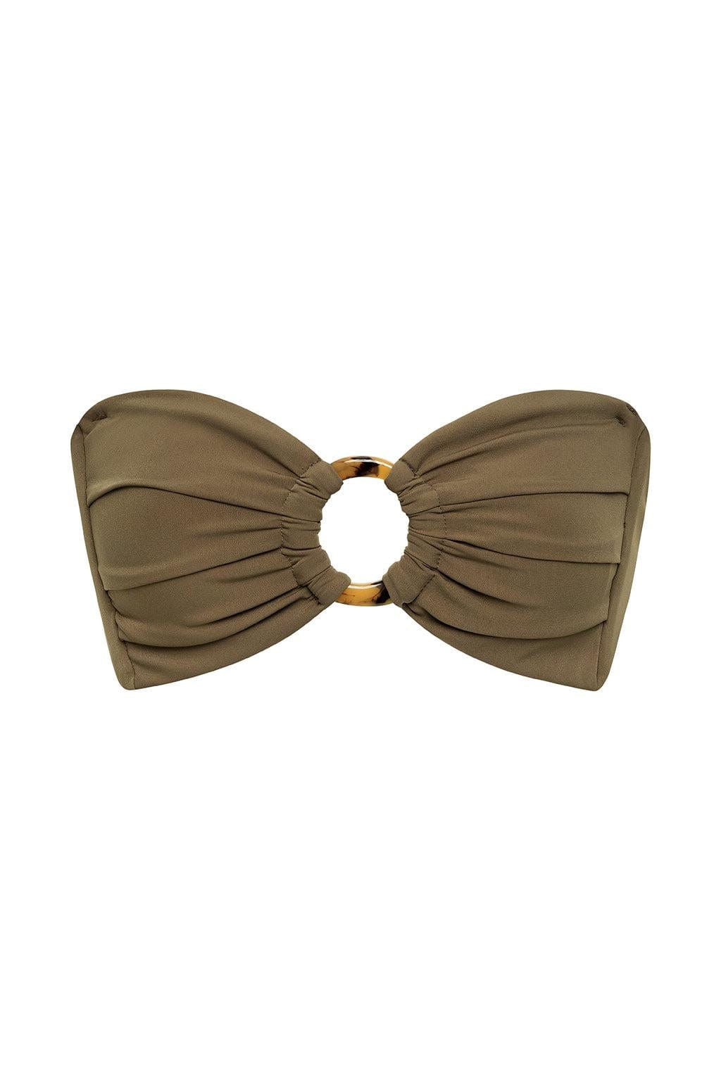 Montce - Khaki Tori Ties Bandeau Bikini Top -