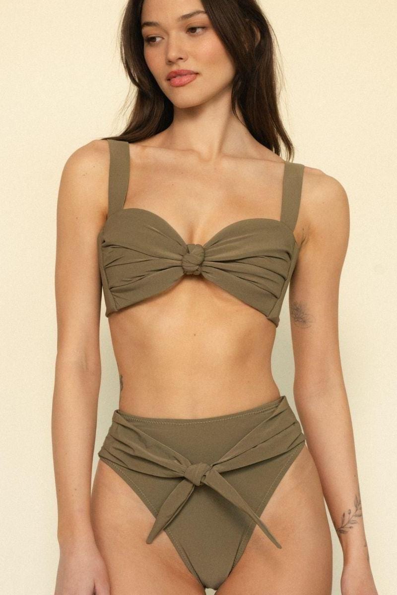 Montce - Khaki Paula Tie-Up Bikini Bottom -