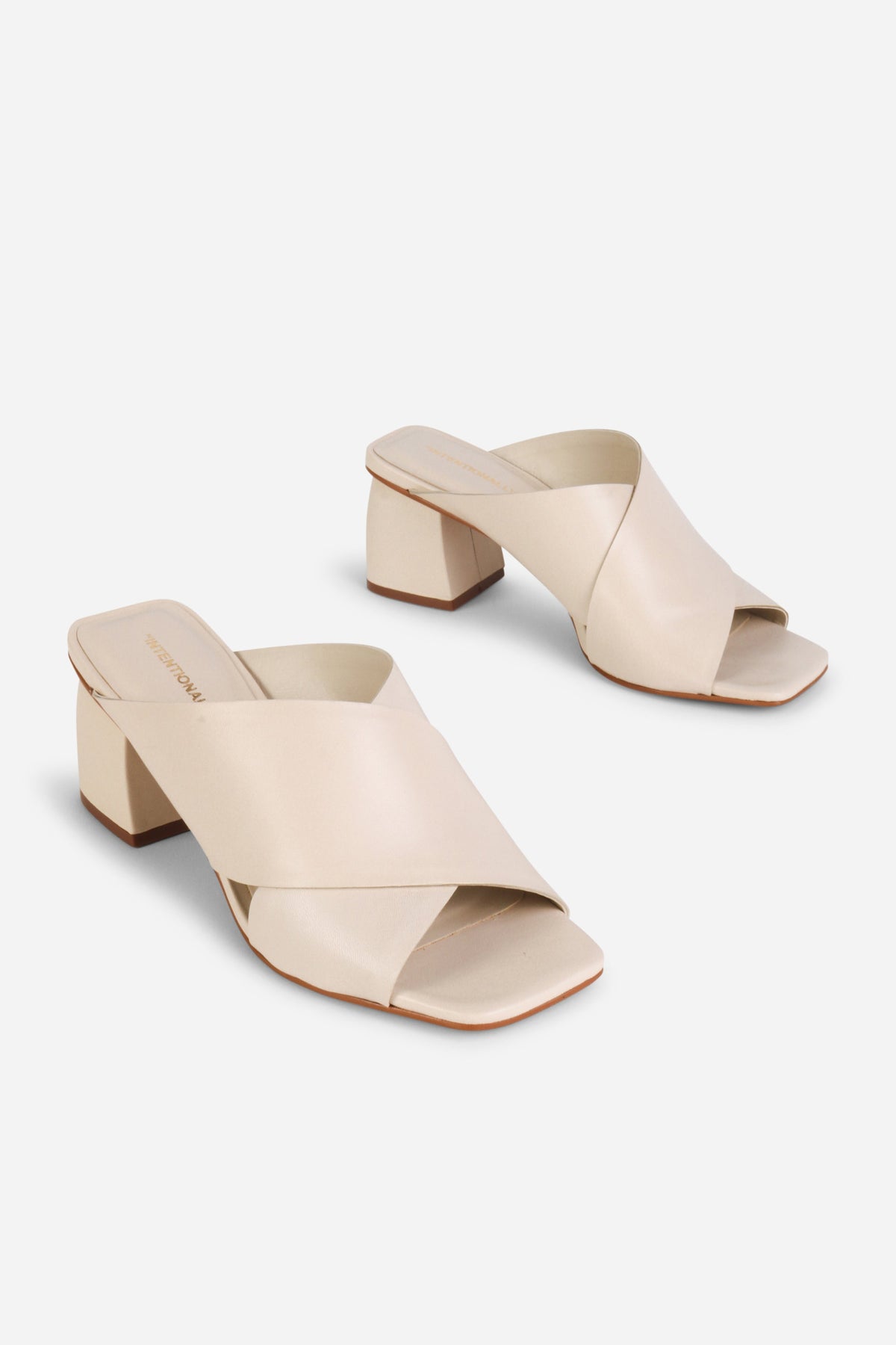 Intentionally Blank - Lefty Mule Heel - CREAM LEATHER