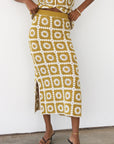 Leonor Crochet Maxi Skirt - Bronze