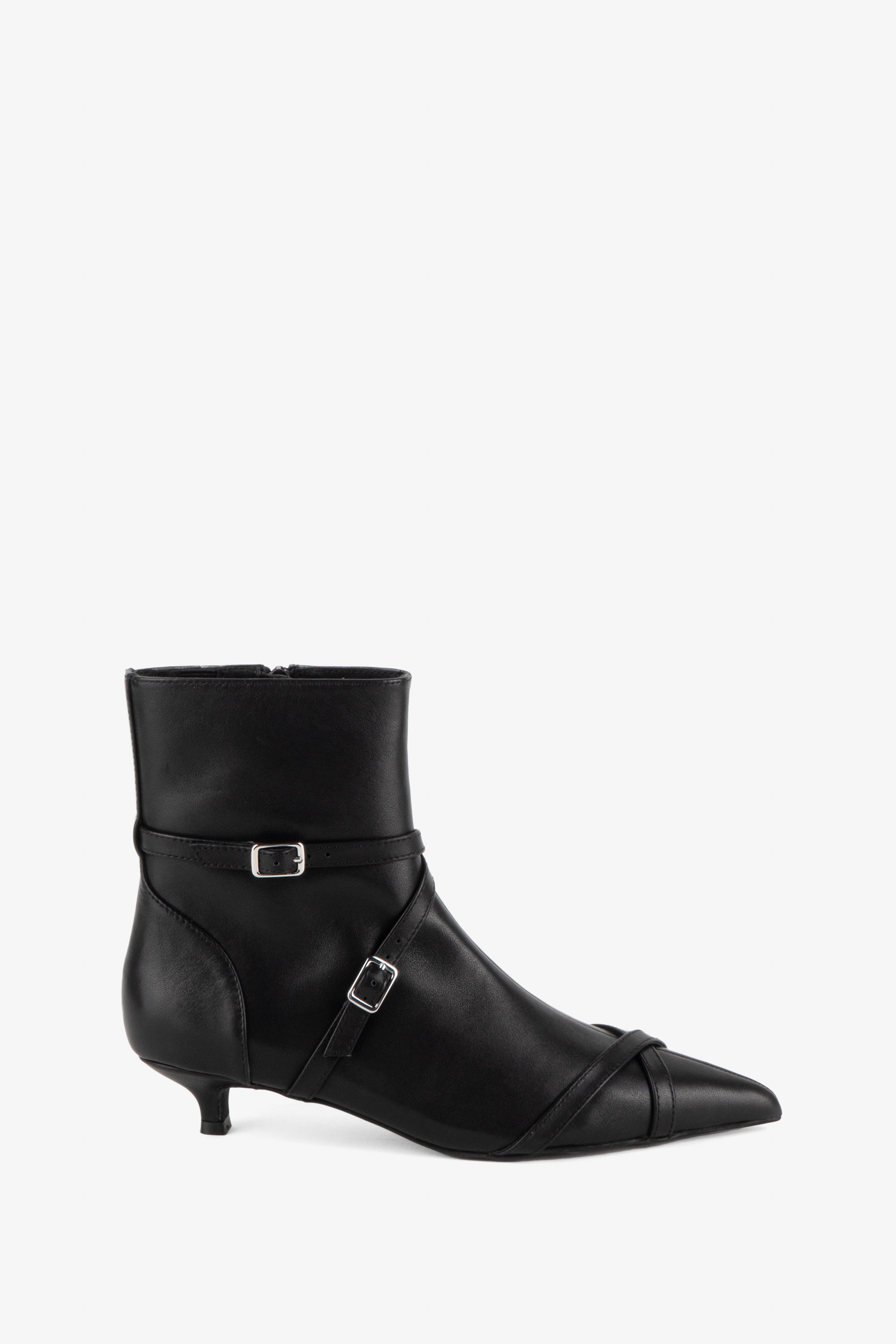 Intentionally Blank - Link Kitten Heel Buckled Ankle Boot -
