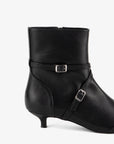 Intentionally Blank - Link Kitten Heel Buckled Ankle Boot -
