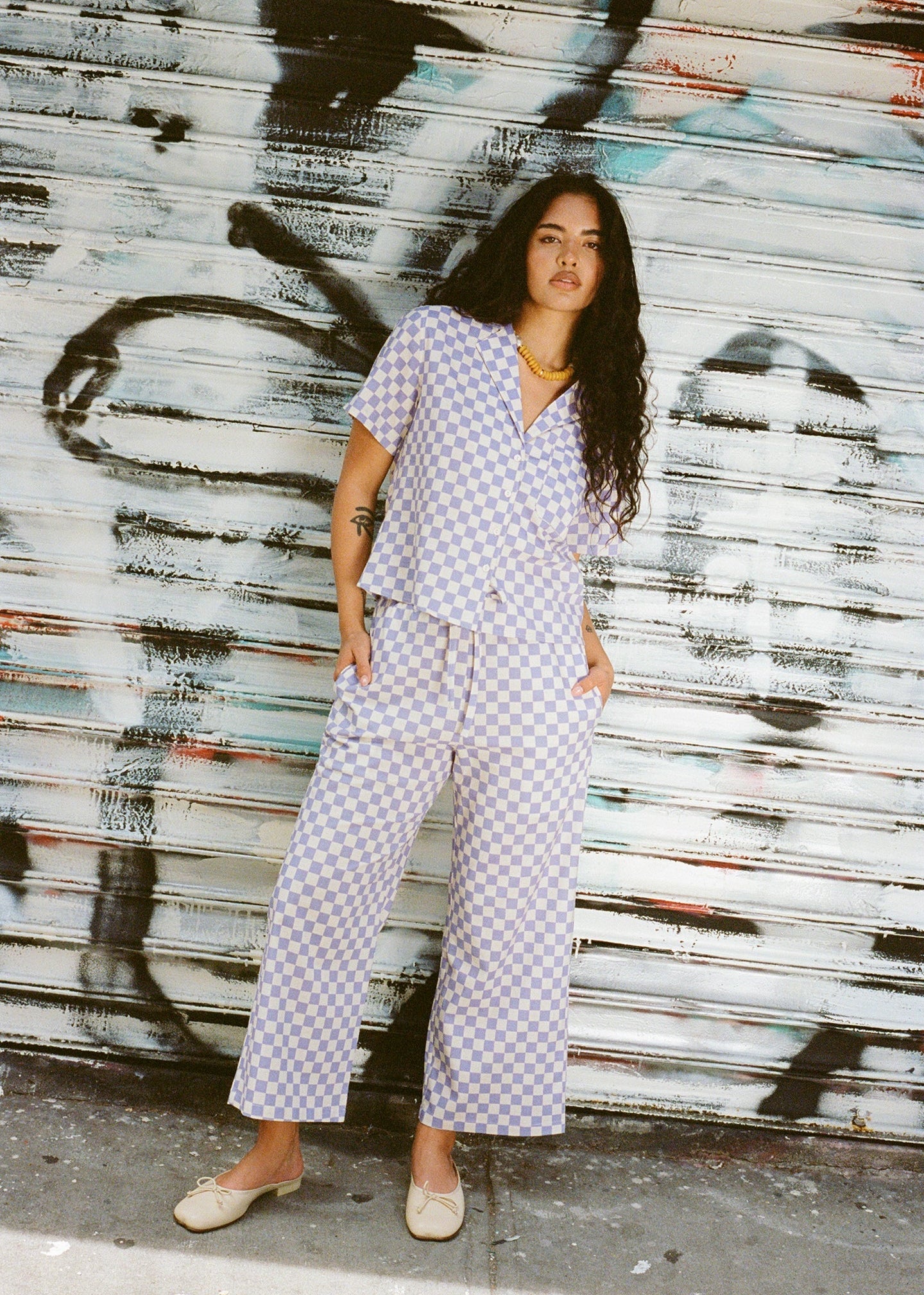 WRAY - Long Lounge Set - Lilac Check -