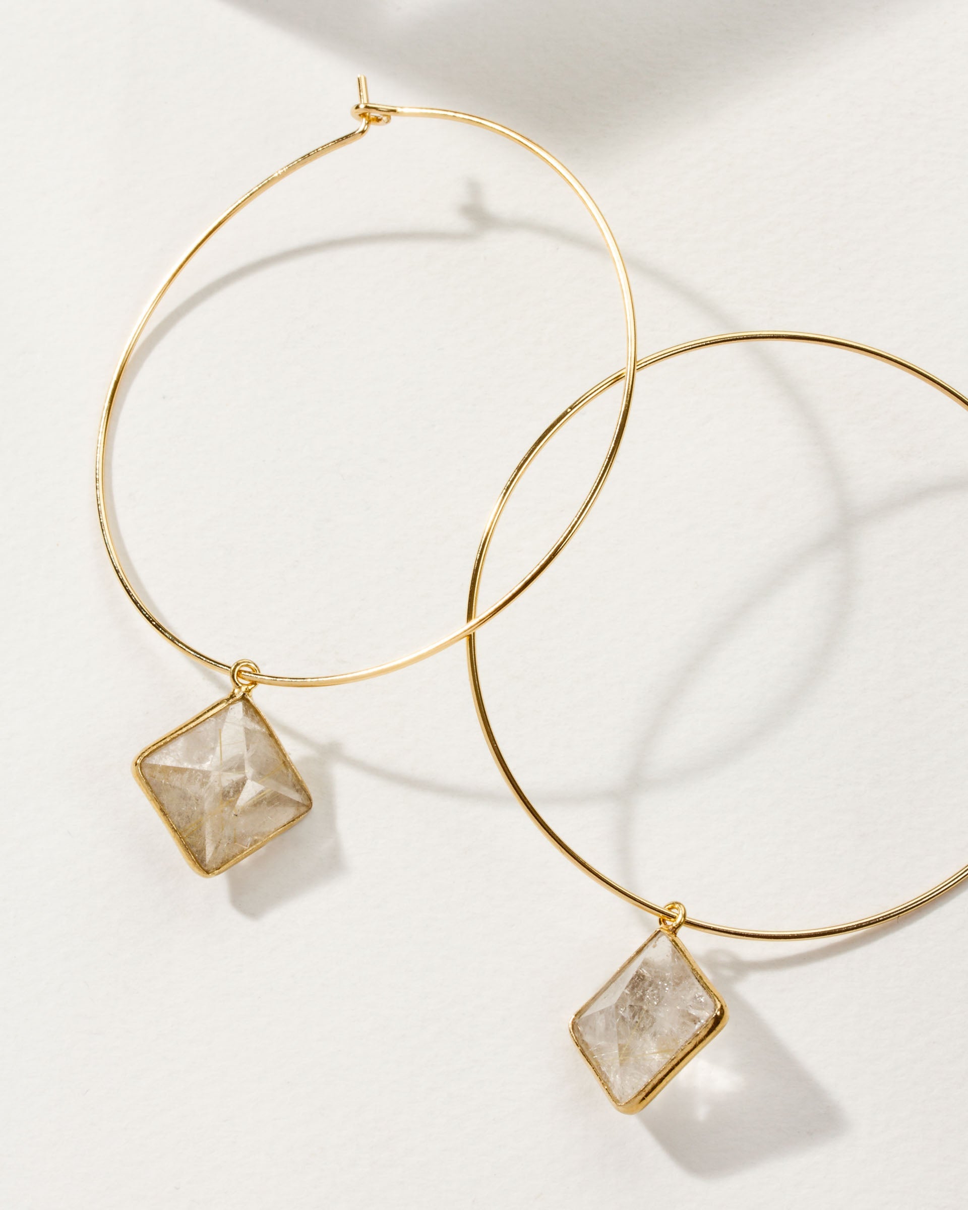 Luna Norte - Studio 54 Hoops - Rutilated Quartz