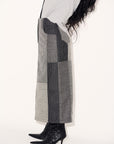 Loti - Juana Column Midi Skirt - Grey Patchwork -