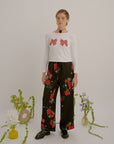 Lisa Says Gah - Dana Long Sleeve Tee - White/Bows -