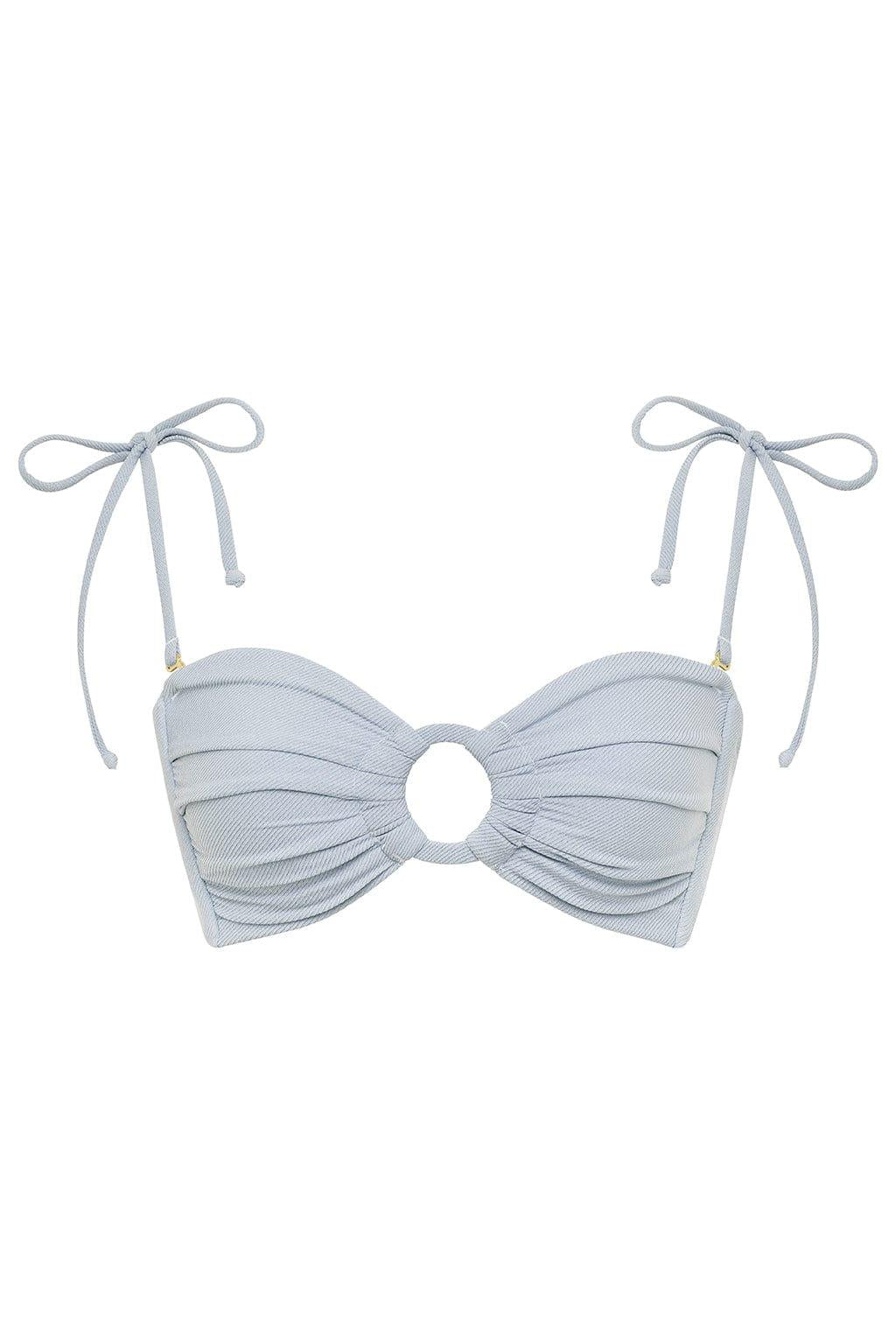 Montce - Light Denim Tori Ties Bandeau Bikini Top -