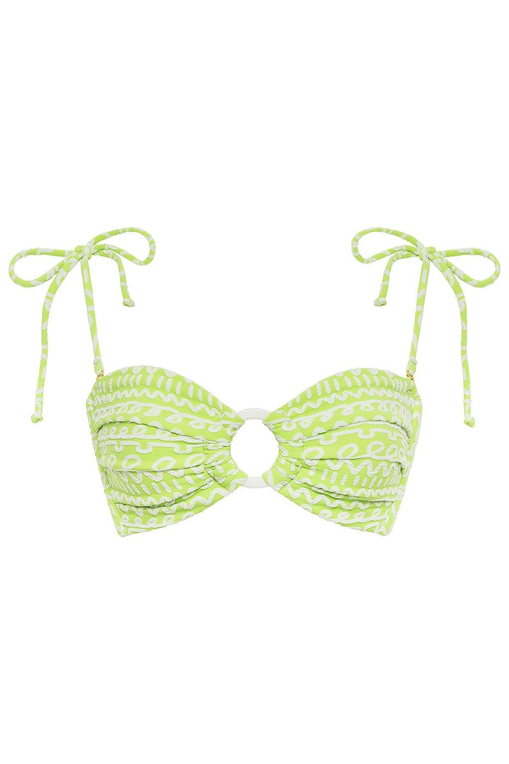 Montce - Lime Icing Tori Ties Bandeau Bikini Top -